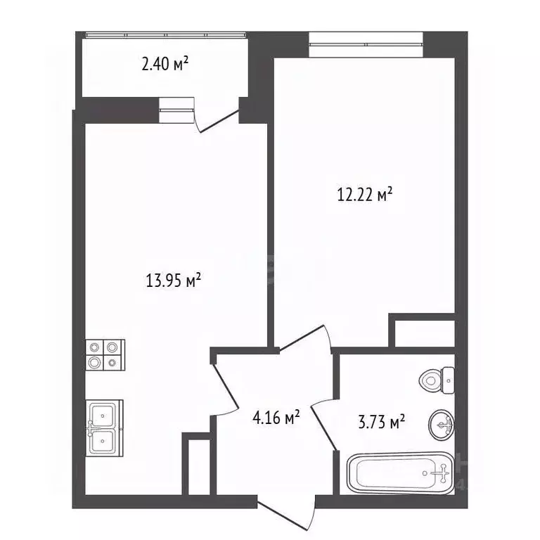1-к кв. Санкт-Петербург ул. Русановская, 18к6 (34.0 м) - Фото 2