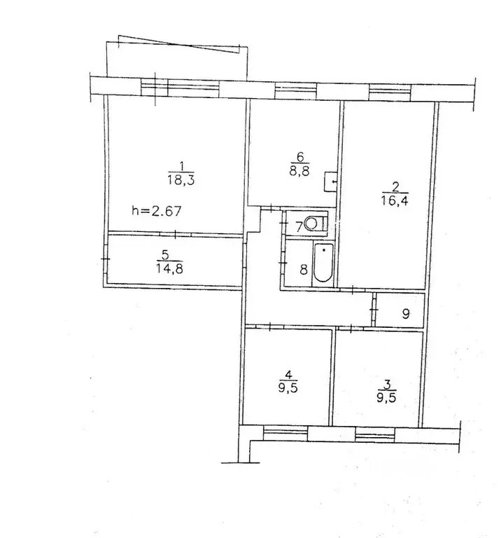 4-к кв. Красноярский край, Красноярск ул. Сады, 2 (82.8 м) - Фото 1