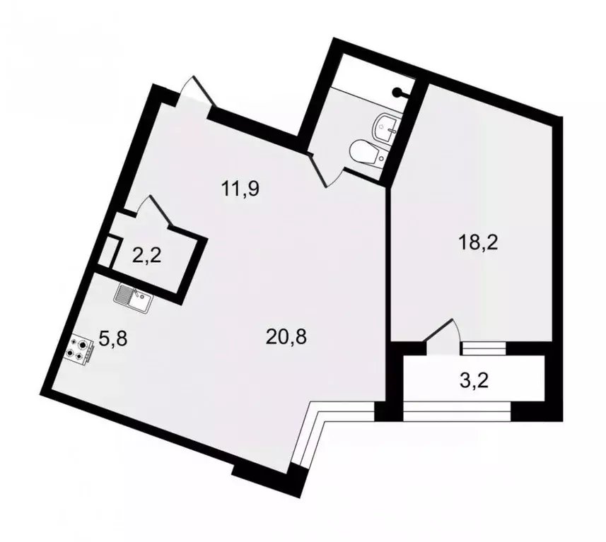 2-к кв. Санкт-Петербург Пионерская ул., 50 (66.4 м) - Фото 2