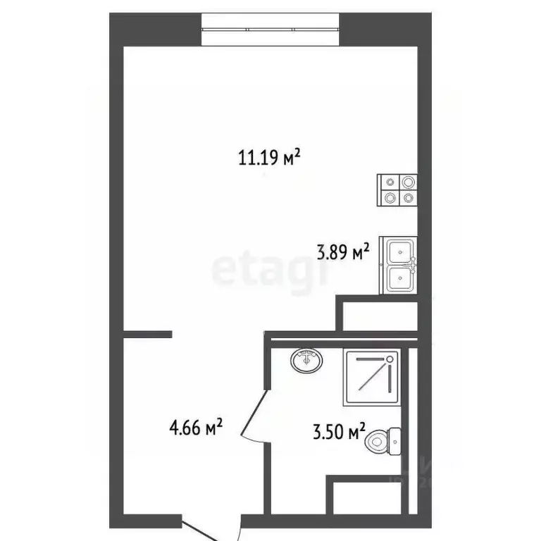 Студия Москва Рязановское поселение, ул. Уточкина, 2к1 (23.24 м) - Фото 2