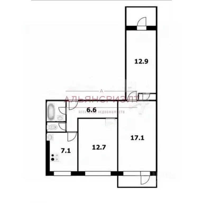 3-к кв. Новосибирская область, Новосибирск ул. Доватора, 21 (59.3 м) - Фото 1