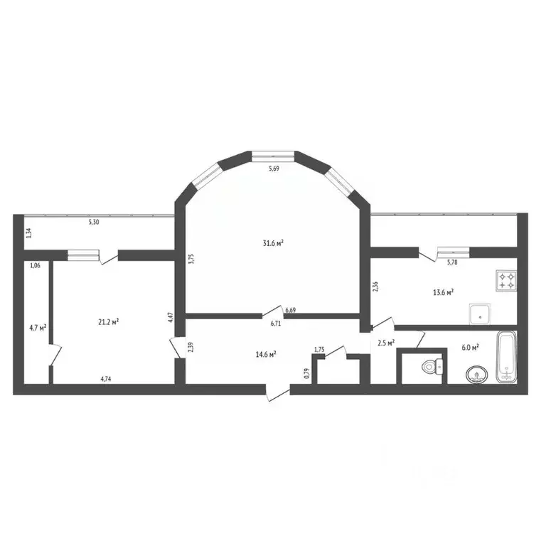 2-к кв. Амурская область, Благовещенск ул. Островского, 65 (97.0 м) - Фото 2