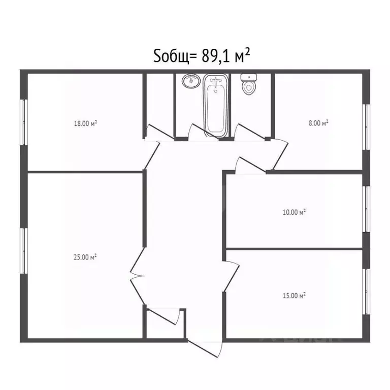 4-к кв. Брянская область, Брянск ул. Ульянова, 134 (89.1 м) - Фото 2