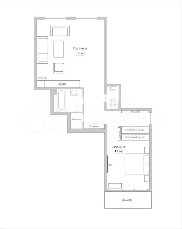 2-к. квартира, 75 м, 5/6 эт. - Фото 0