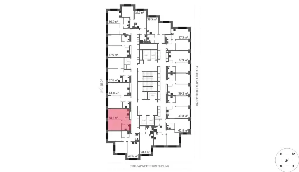1-комнатная квартира: Москва, ЖК Марк, к3 (38.3 м) - Фото 1