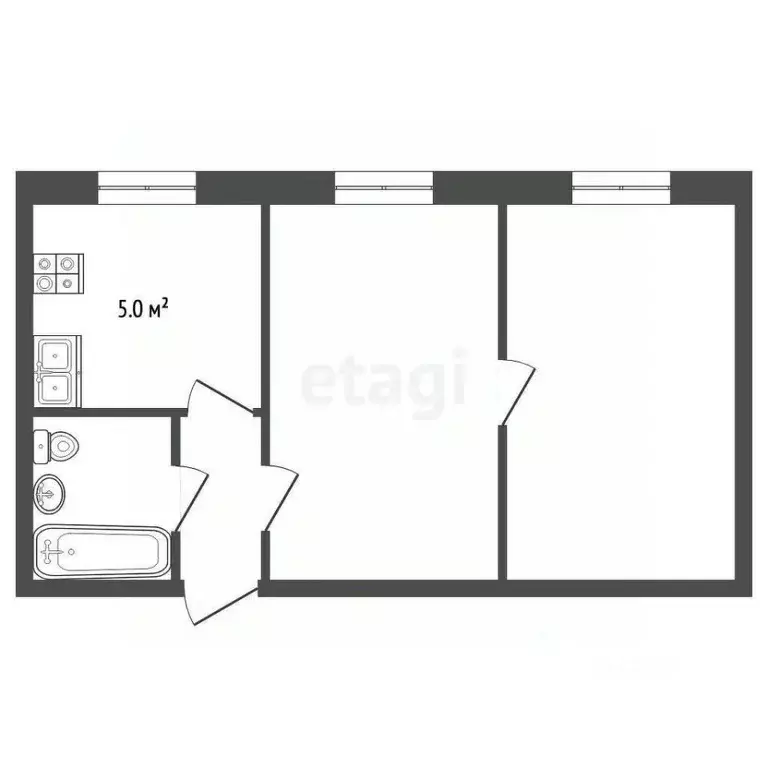 2-к кв. Ярославская область, Рыбинск ул. 50 лет ВЛКСМ, 4 (46.0 м) - Фото 2