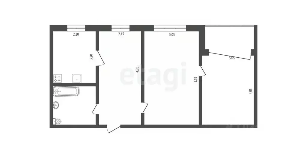 3-к кв. Омская область, Омск Заозерный мкр, просп. Менделеева, 1 (58.4 ... - Фото 2