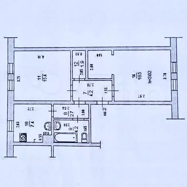 2-к. квартира, 55 м, 1/2 эт. - Фото 0