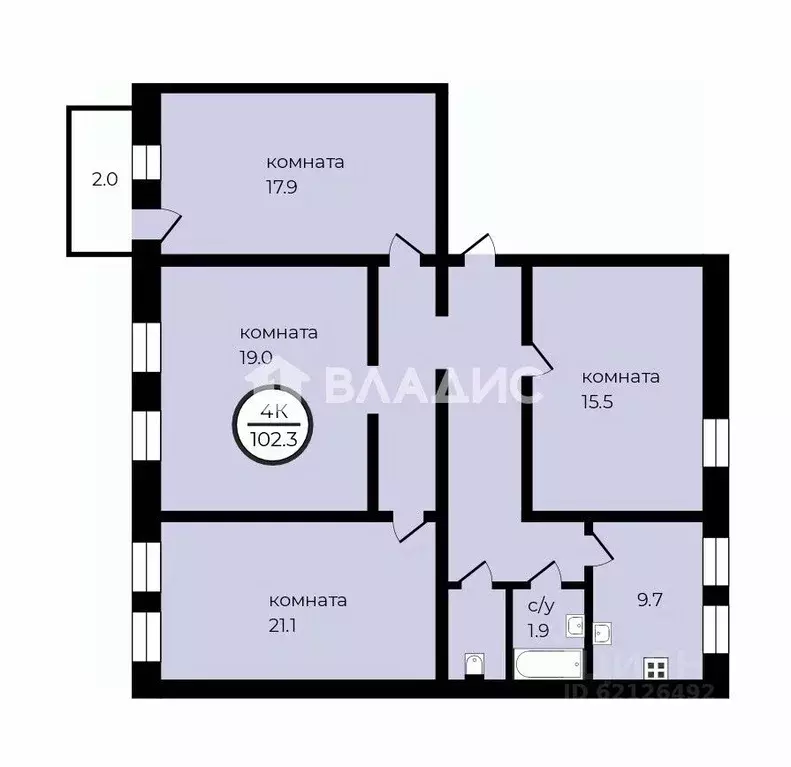 4-к кв. Санкт-Петербург Псковская ул., 30-32 (102.3 м) - Фото 2