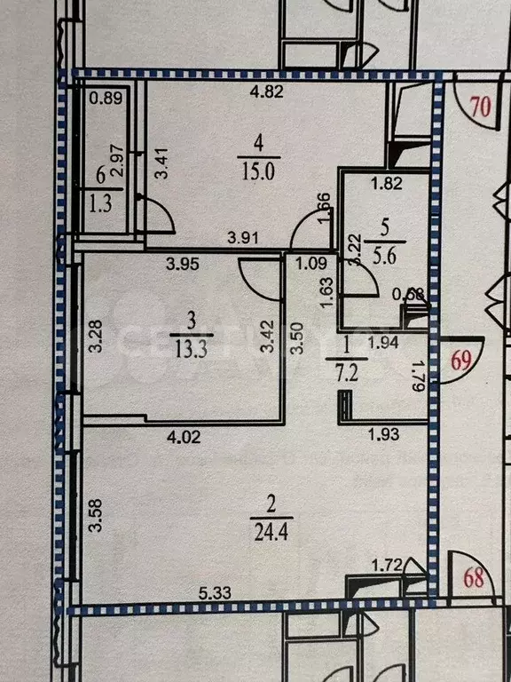 2-к. квартира, 65,5 м, 8/11 эт. - Фото 0