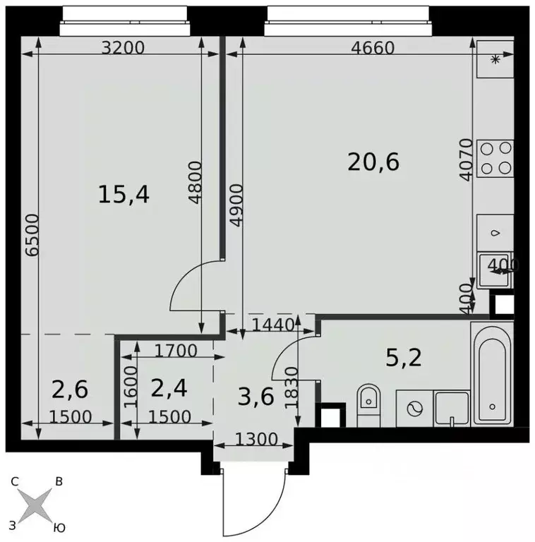 2-к кв. Москва Новоостаповская ул., 6АС1 (49.8 м) - Фото 1