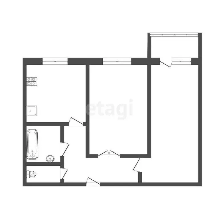 2-комнатная квартира: Архангельск, Воскресенская улица, 95 (46.4 м) - Фото 2