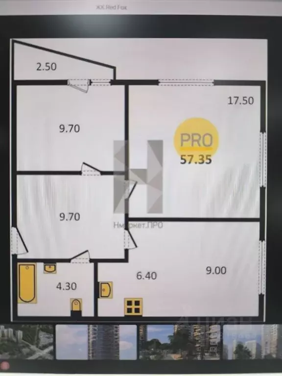 2-к кв. Новосибирская область, Новосибирск ул. Коминтерна, 128 (56.8 ... - Фото 2
