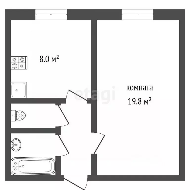 1-к кв. Ростовская область, Таганрог Транспортная ул., 1-2 (36.1 м) - Фото 1