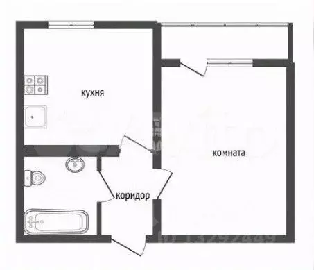 1-к кв. Воронежская область, Воронеж пер. Калашникова, 4 (36.9 м) - Фото 2