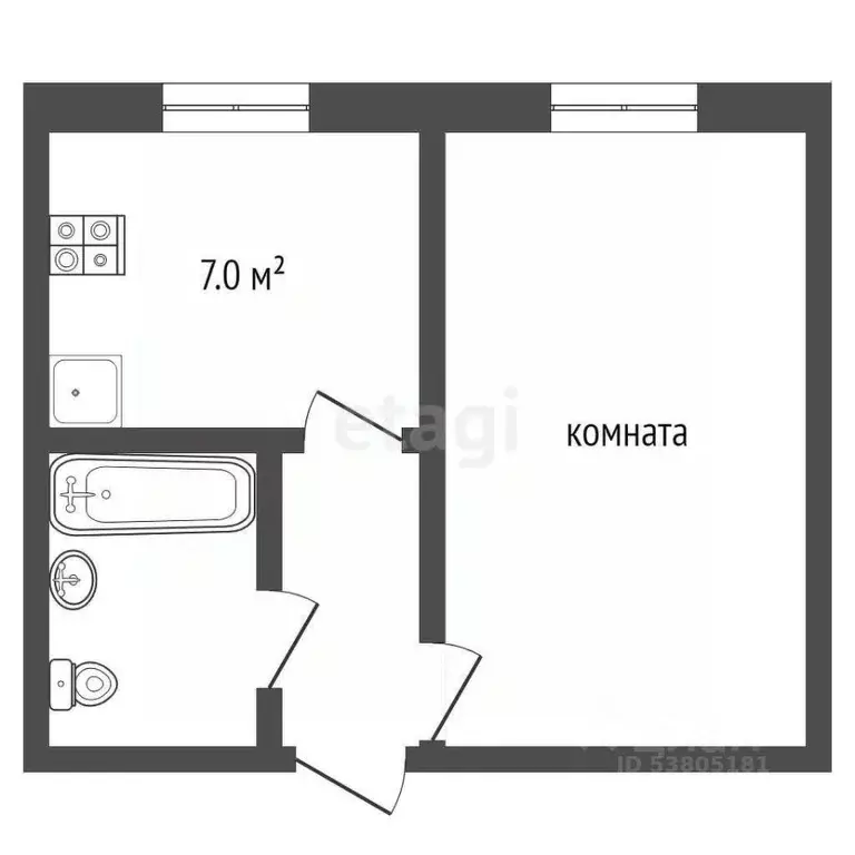 1-к кв. Ростовская область, Батайск Авиагородок мкр, 33 (31.3 м) - Фото 1