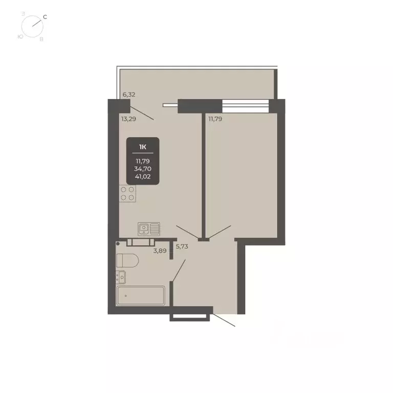 1-к кв. Новосибирская область, Новосибирск Автогенная ул., 75 (40.5 м) - Фото 0