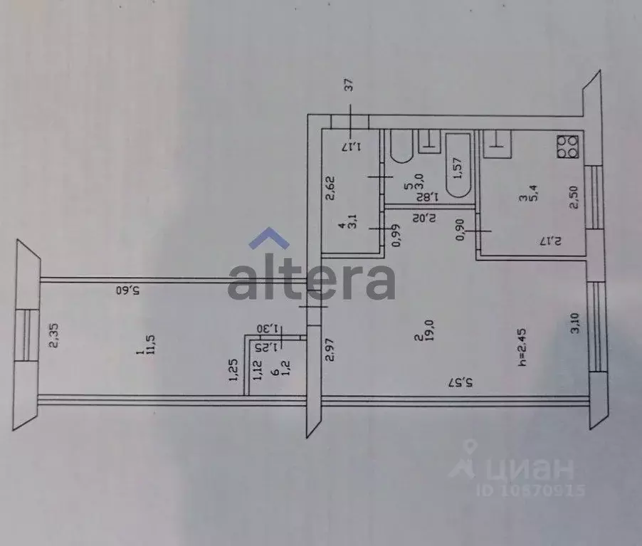 2-к кв. Татарстан, Казань ул. Химиков, 49 (43.2 м) - Фото 2
