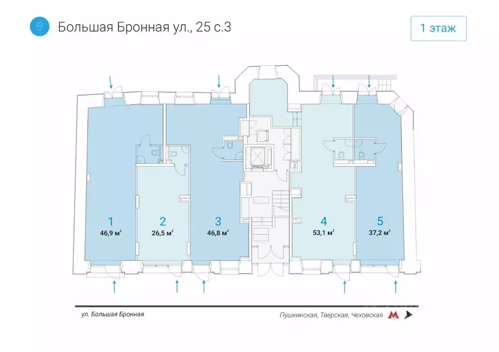 Помещение свободного назначения в Москва Большая Бронная ул., 25С3 (53 ... - Фото 1