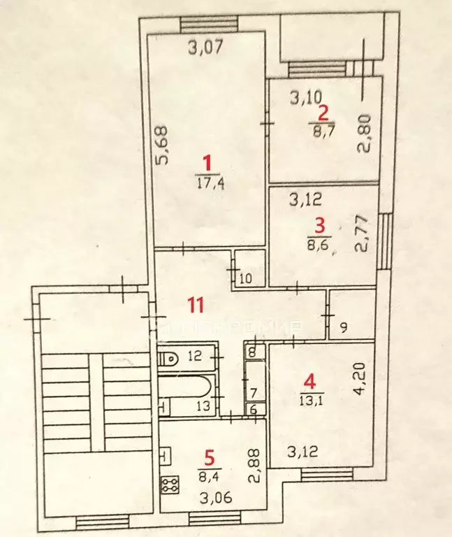Квартира, 4 комнаты, 73.5 м - Фото 0