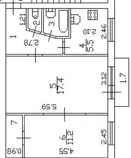 2-к кв. Санкт-Петербург просп. Космонавтов, 20К1 (44.5 м) - Фото 2