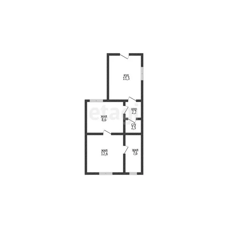 3-комнатная квартира: посёлок Каменномостский, Школьный переулок, 1А ... - Фото 1