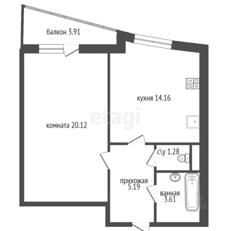 1-к кв. Санкт-Петербург Старобельская ул., 4Б (45.0 м) - Фото 1