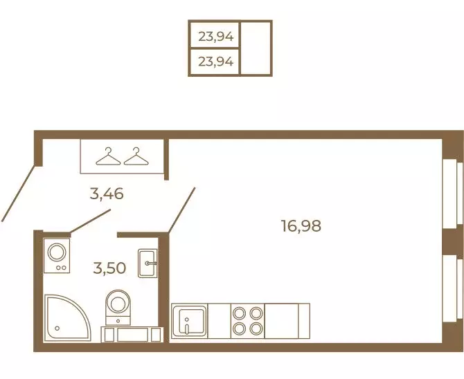 Квартира-студия: Сертолово, Златоглавая улица, 2к2 (23.94 м) - Фото 1