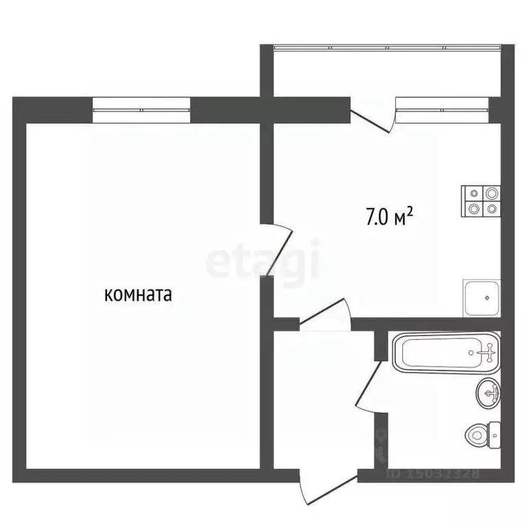 1-к кв. Владимирская область, Муром ул. Артема, 39 (26.9 м) - Фото 2
