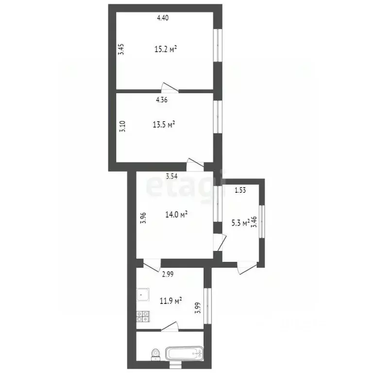 Дом в Ростовская область, Батайск Южный мкр, ул. Светлая (55 м) - Фото 1