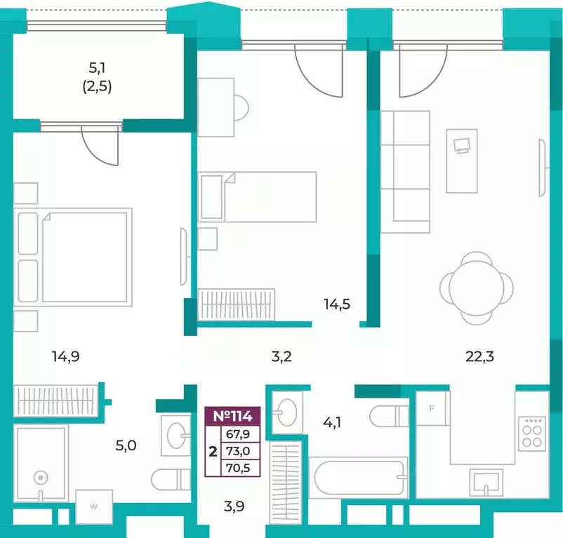 2-к кв. Крым, Симферополь ул. Воровского, 34 (70.5 м) - Фото 0