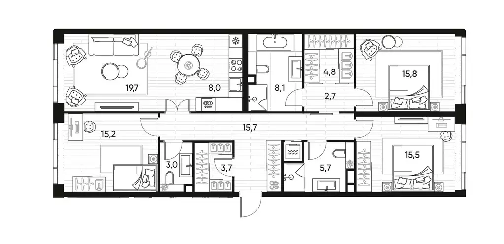 Продаётся 3-к квартира, 117.9 м - Фото 0