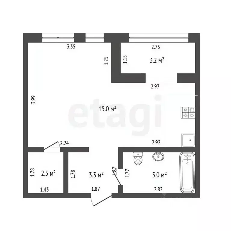 1-к кв. Тюменская область, Тюмень ул. Тимофея Чаркова, 83 (35.6 м) - Фото 2