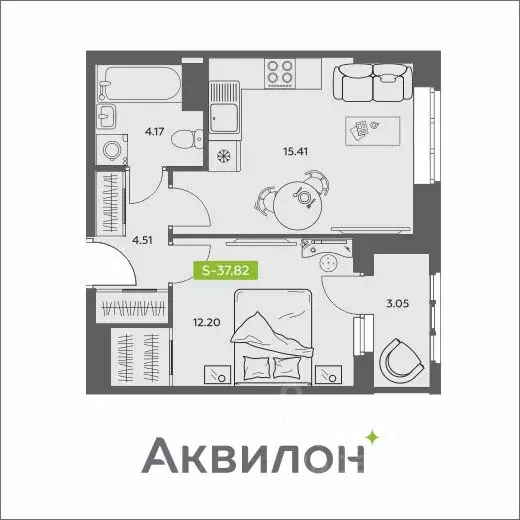 1-к кв. Архангельская область, Архангельск АКвартал жилой комплекс ... - Фото 0