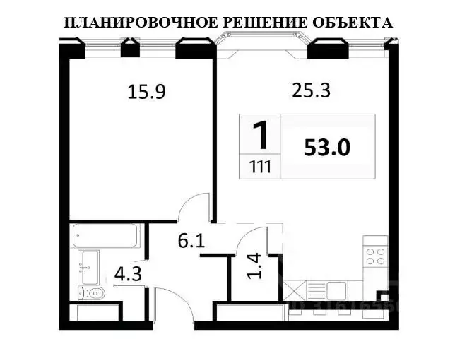 2-комнатная квартира: Москва, 1-я улица Ямского Поля, 26 (53 м) - Фото 1