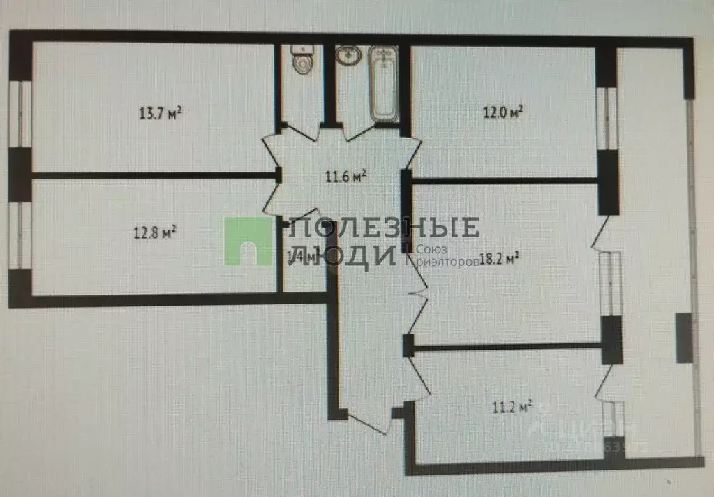 4-к кв. Красноярский край, Красноярск Судостроительная ул., 26а (85.0 ... - Фото 2