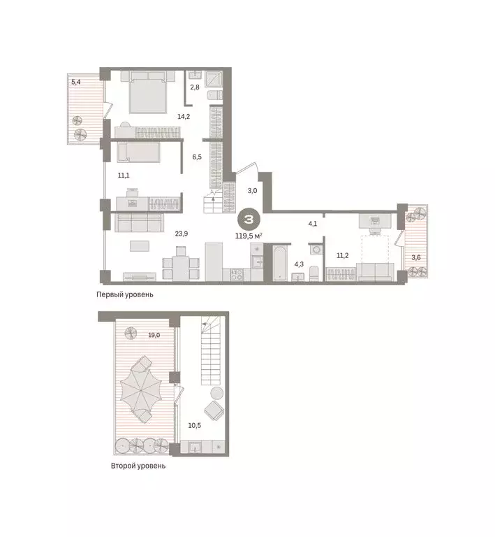 3-комнатная квартира: Новосибирский район, рабочий посёлок Краснообск, ... - Фото 2