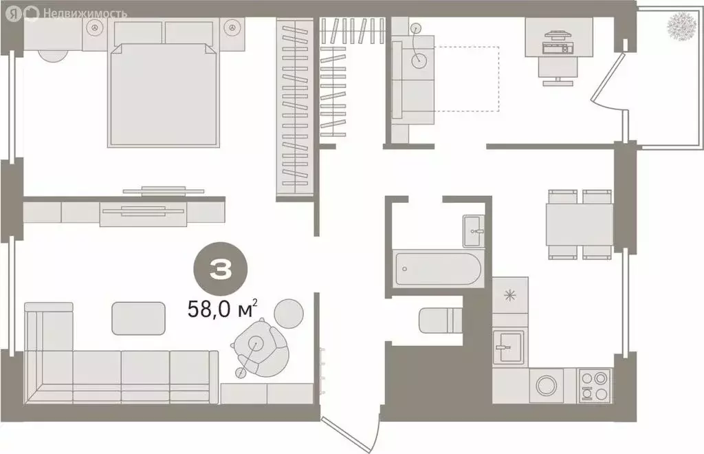 3-комнатная квартира: Екатеринбург, Белореченская улица, 15к2 (58.1 м) - Фото 1