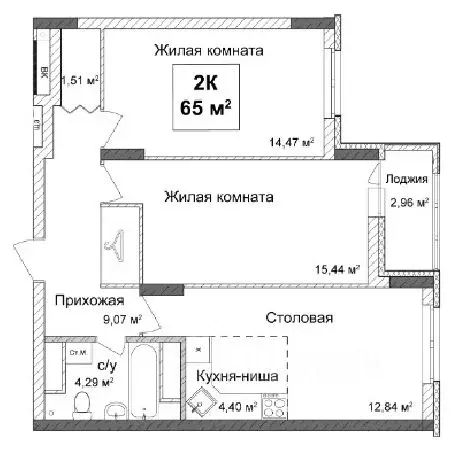 2-к кв. Нижегородская область, Нижний Новгород Подкова на Ванеева ... - Фото 0