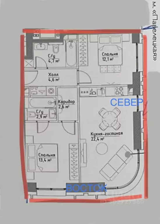 2-к кв. Москва Дубининская ул., 59к7 (63.0 м) - Фото 0