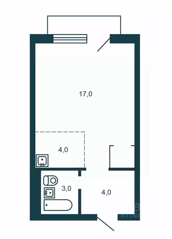 Студия Новосибирская область, Новосибирск ул. Николая Грицюка, 5 (21.0 ... - Фото 2
