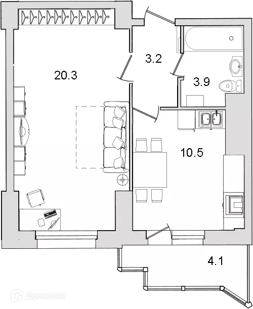 Продаётся 1-к квартира, 42 м - Фото 0