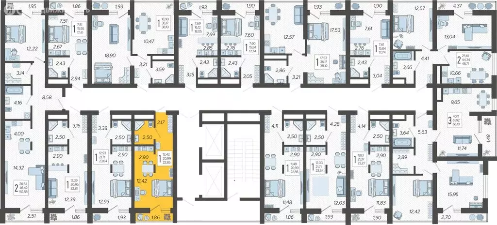 Квартира-студия: Сочи, микрорайон Бытха, Ясногорская улица, 16/2к7 ... - Фото 2