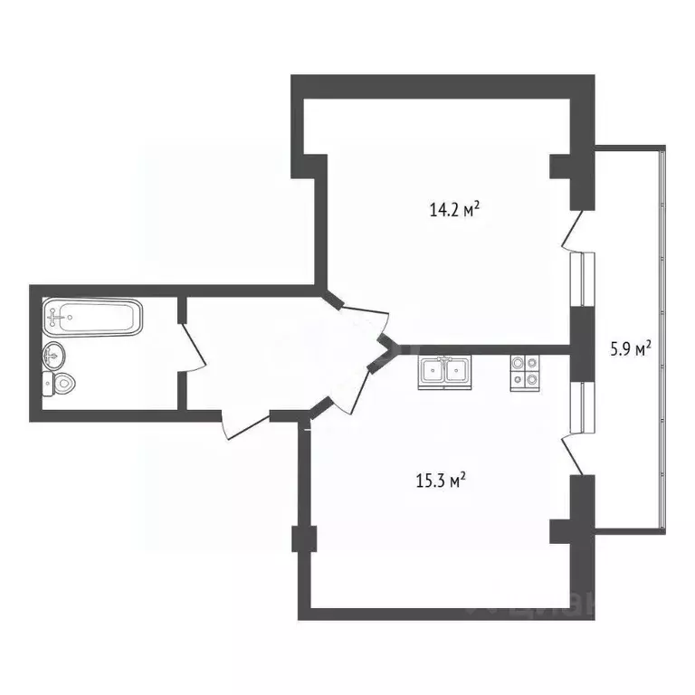 1-к кв. Ставропольский край, Ессентуки Октябрьская ул. (50.0 м) - Фото 2