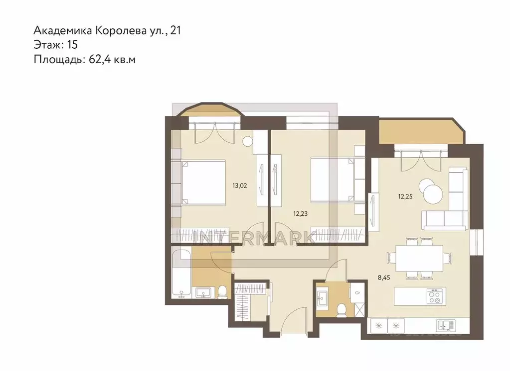 3-к кв. Москва ул. Академика Королева, 21 (62.4 м) - Фото 2