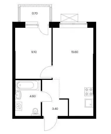 1-комнатная квартира: Казань, улица Анаса Тазетдинова, 7к7 (37 м) - Фото 1