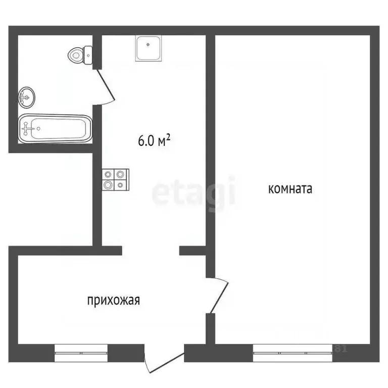 Студия Ростовская область, Ростов-на-Дону просп. Чехова, 5 (34.2 м) - Фото 1