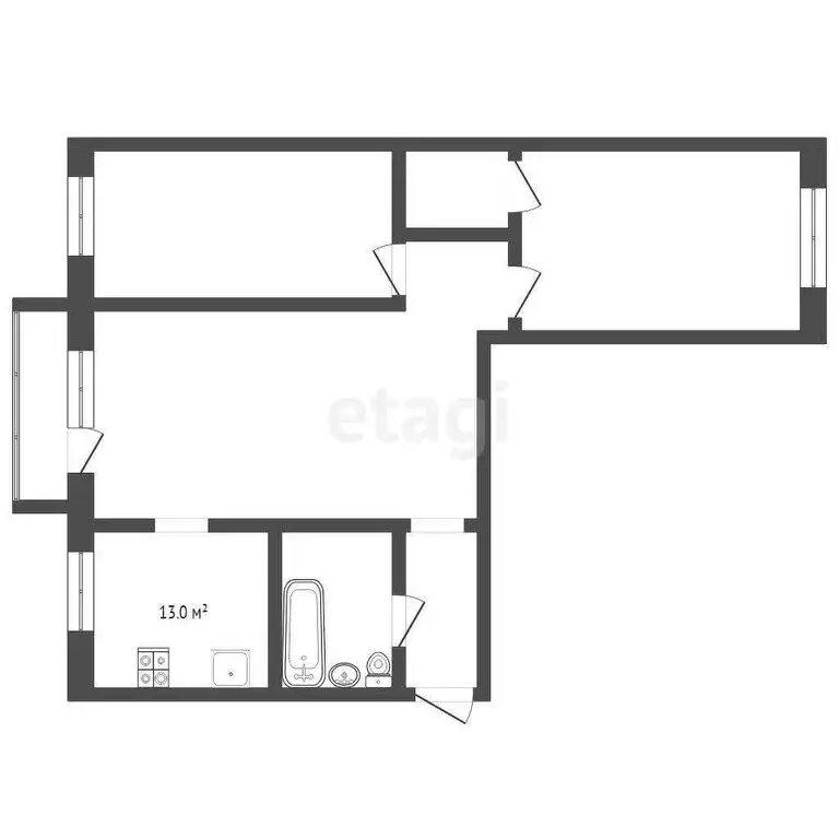 3-комнатная квартира: Омск, проспект Мира, 88 (58.2 м) - Фото 0