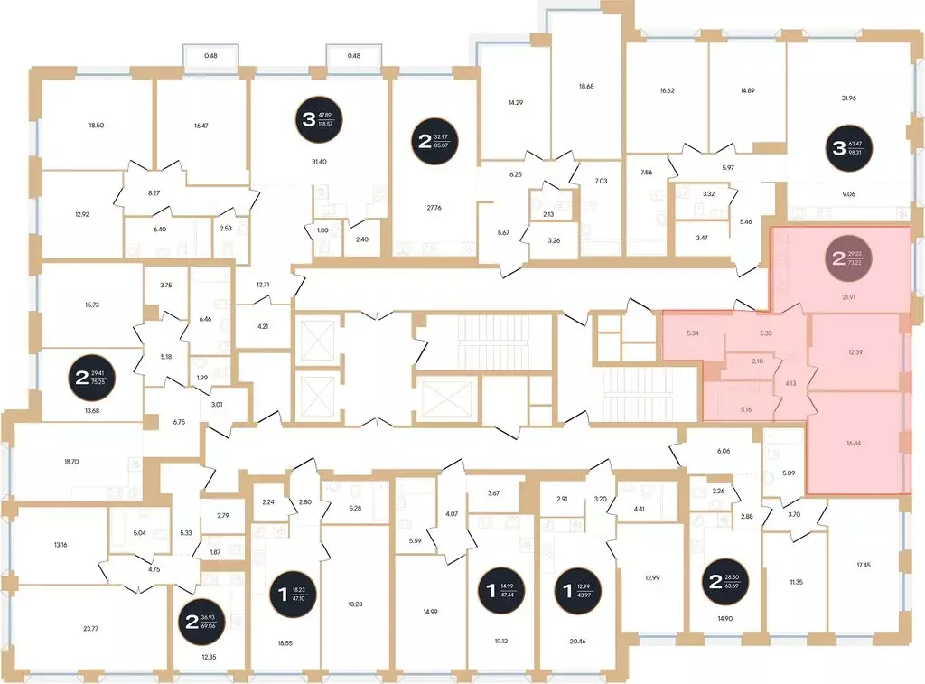 2-комнатная квартира: Уфа, улица Рихарда Зорге, 73/1 (73.4 м) - Фото 0