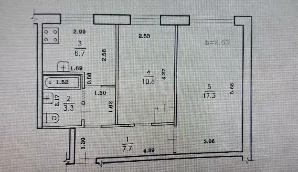 2-к кв. Забайкальский край, Чита ул. Евгения Гаюсана, 28 (45.8 м) - Фото 2